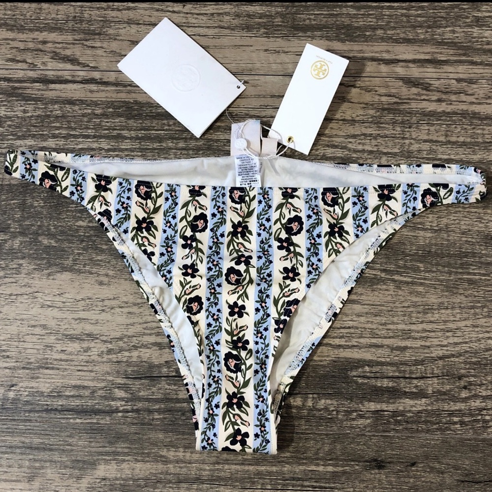 NWT TORY BURCH Low Rise Hipster Bathing / Swim Suit Bottoms Climbing Vines 265 L